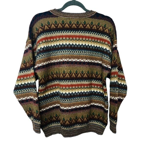 Top Knit Hand Knitted 100% Alpaca Made in Peru Size L Abstract Geometric Print - Picture 7 of 12